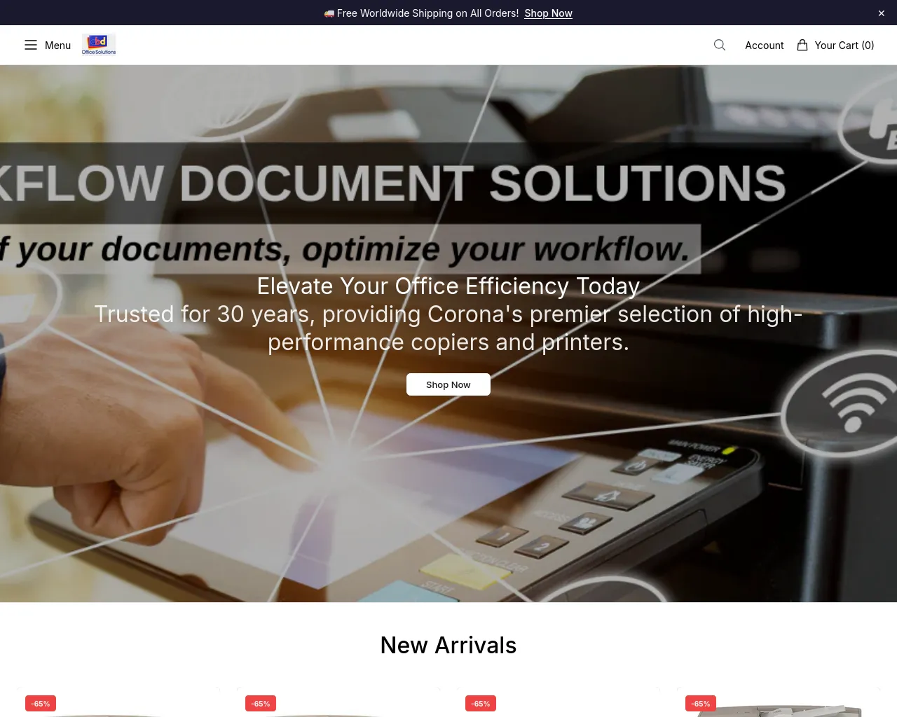 Screenshot of abdofficesolutionsdirect.shop