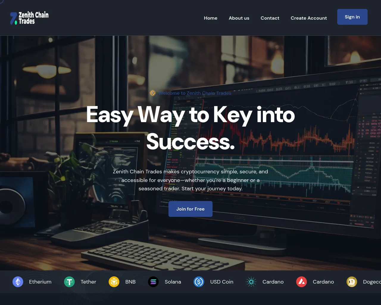 Screenshot of zenithchaintrades.com