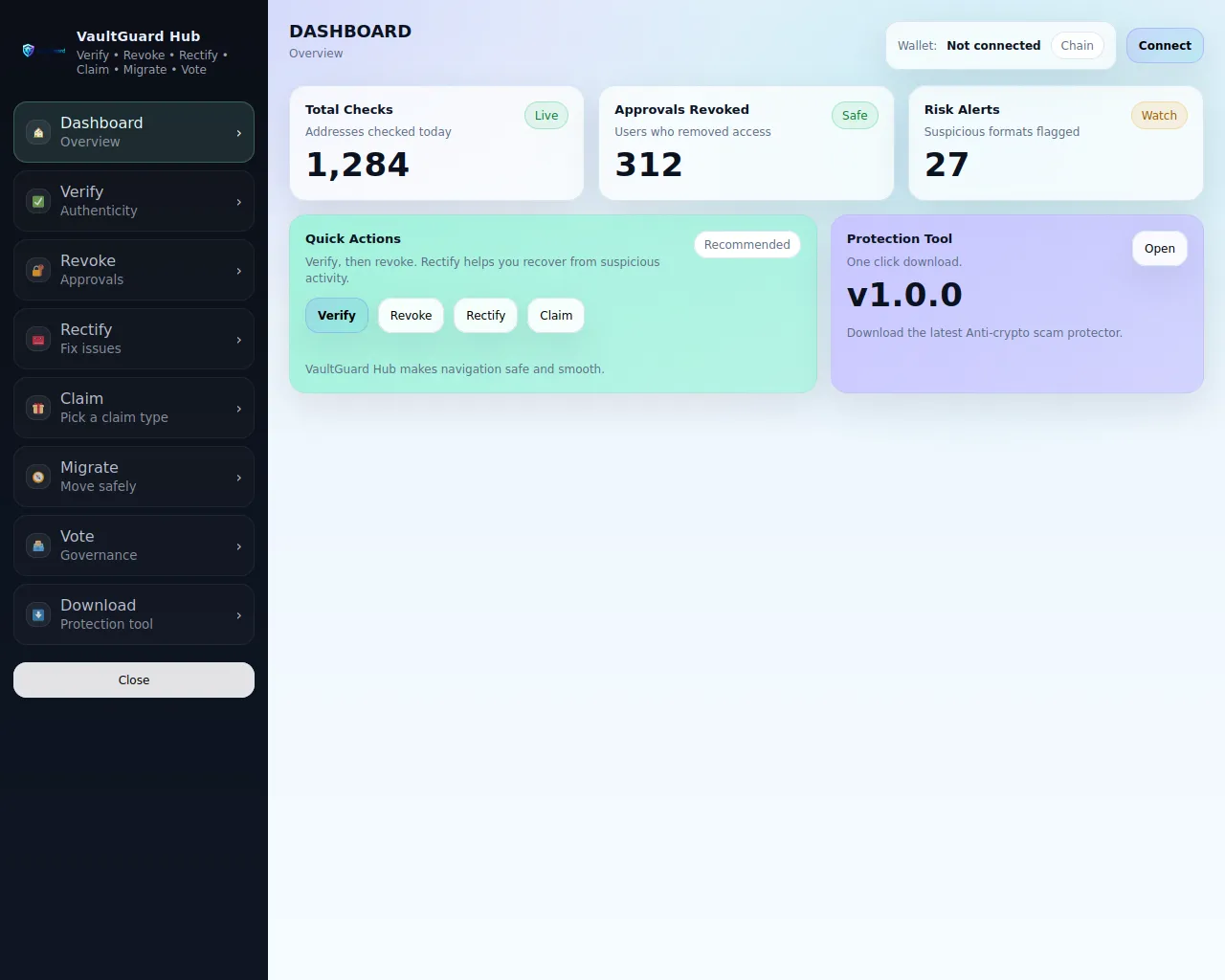 Screenshot of vaultsguard.com