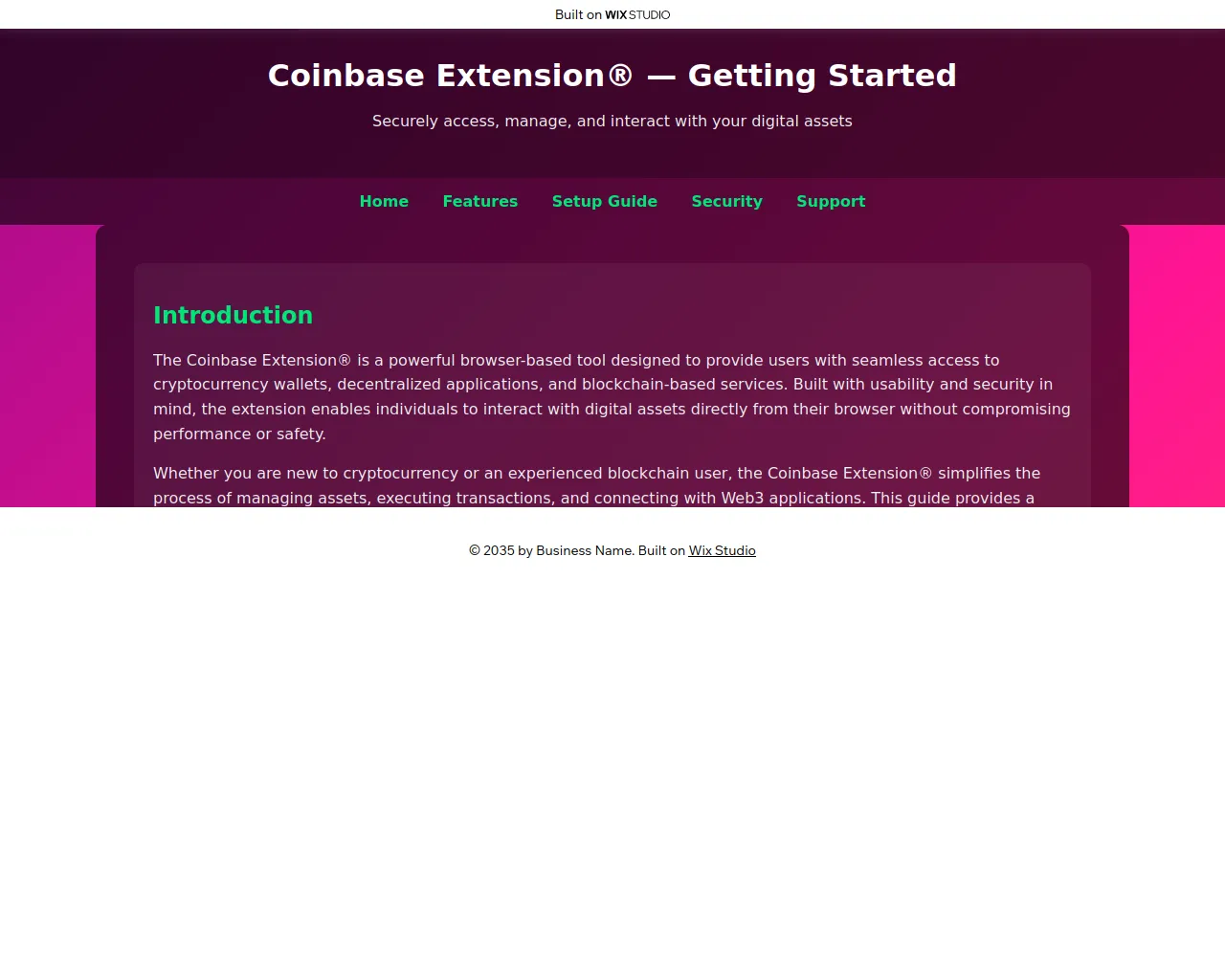 Screenshot of base-extnsion.wixstudio.com