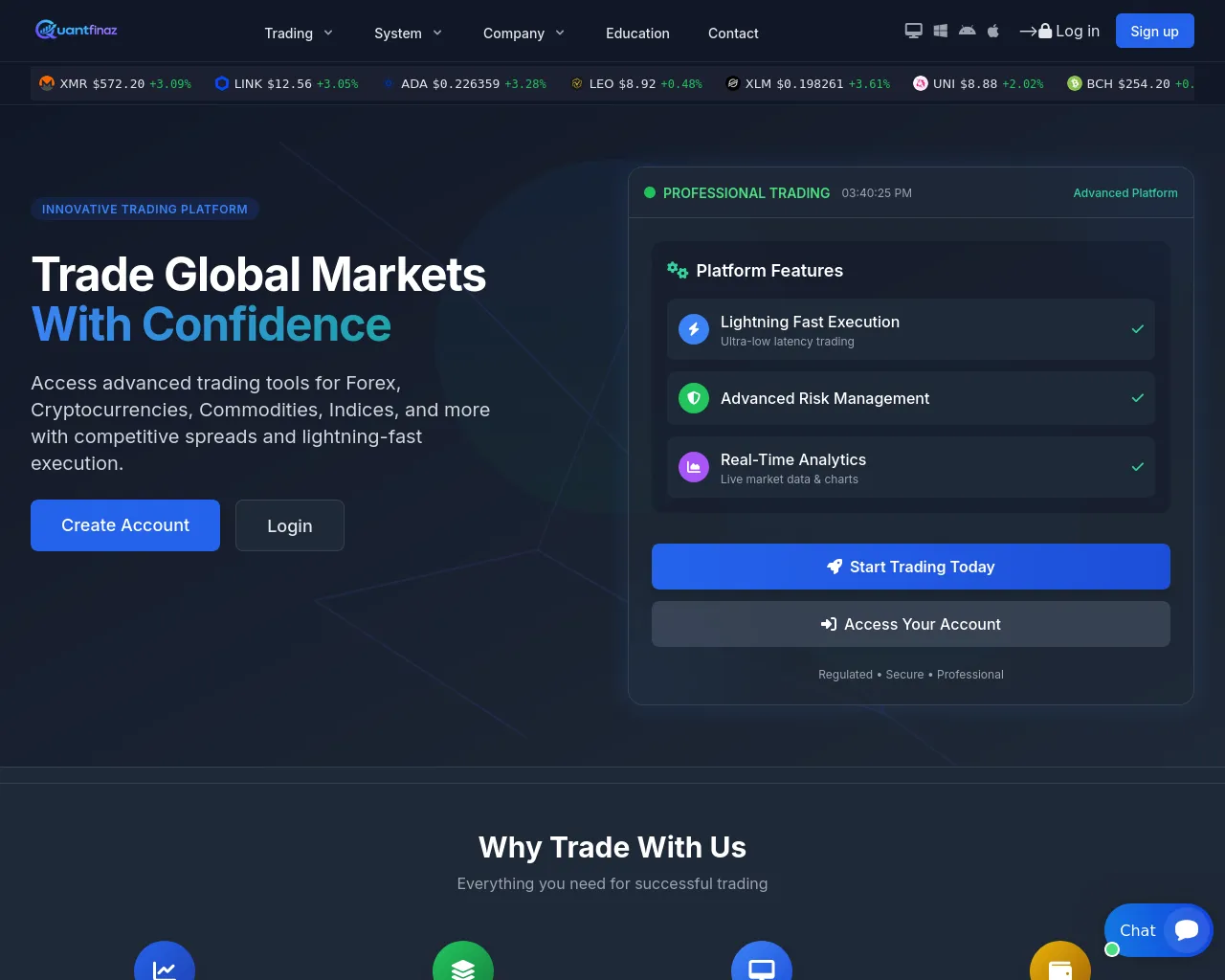 Screenshot of quantfinaz.live