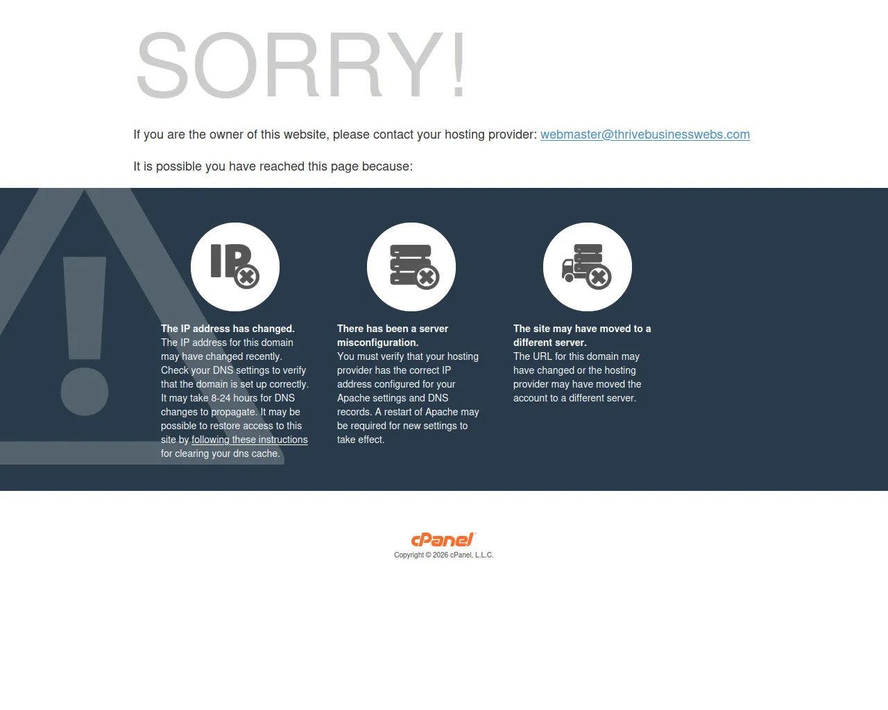 Screenshot of thrivebusinesswebs.com
