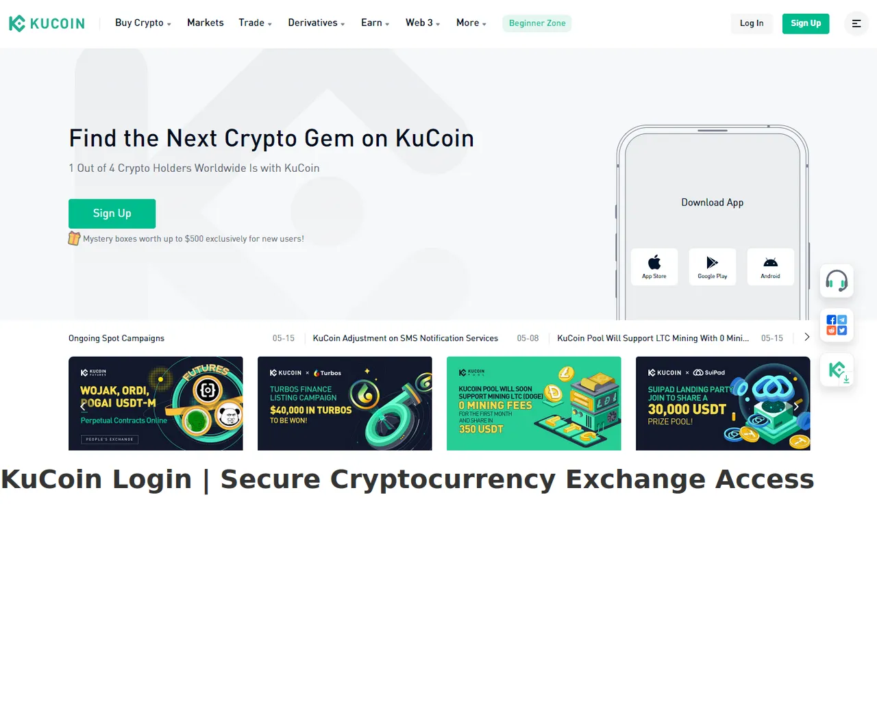 Screenshot of kucoinlogiean.webflow.io