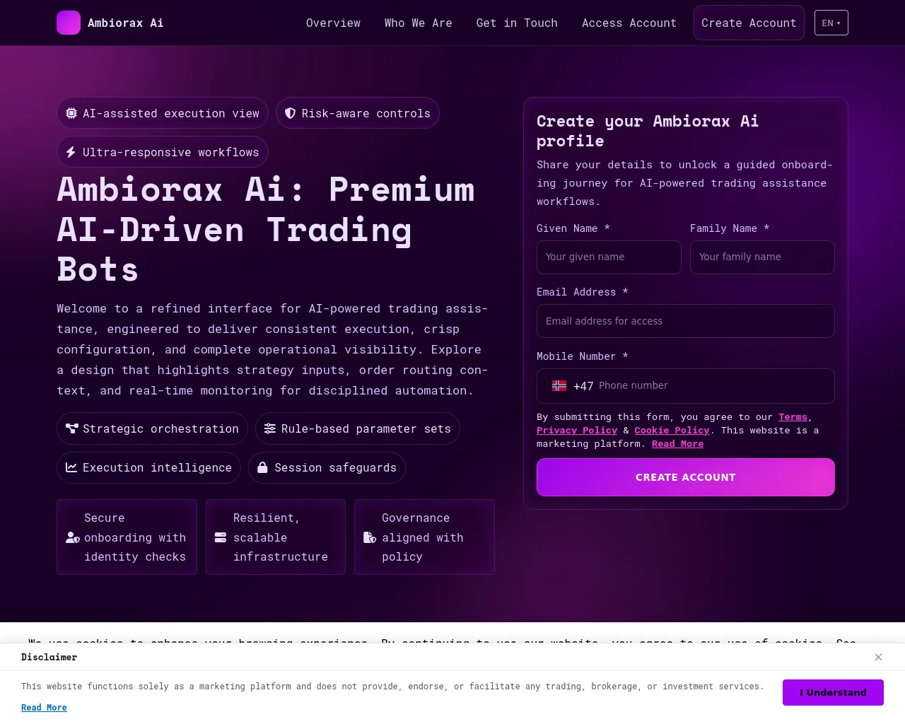 Screenshot of ambiorax-ai.com