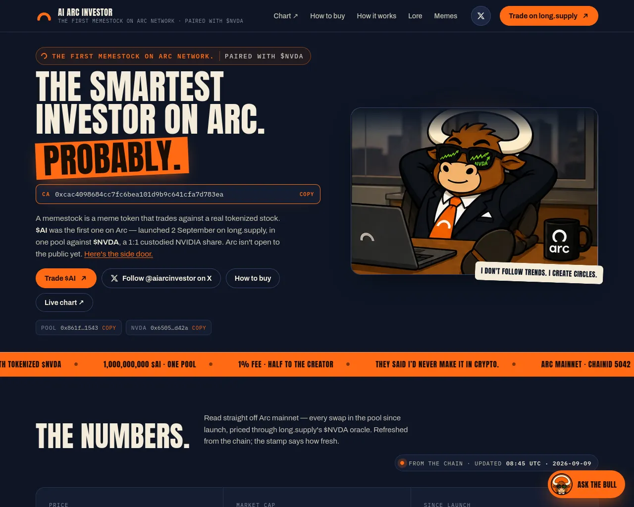 Screenshot of arcinvestor.xyz
