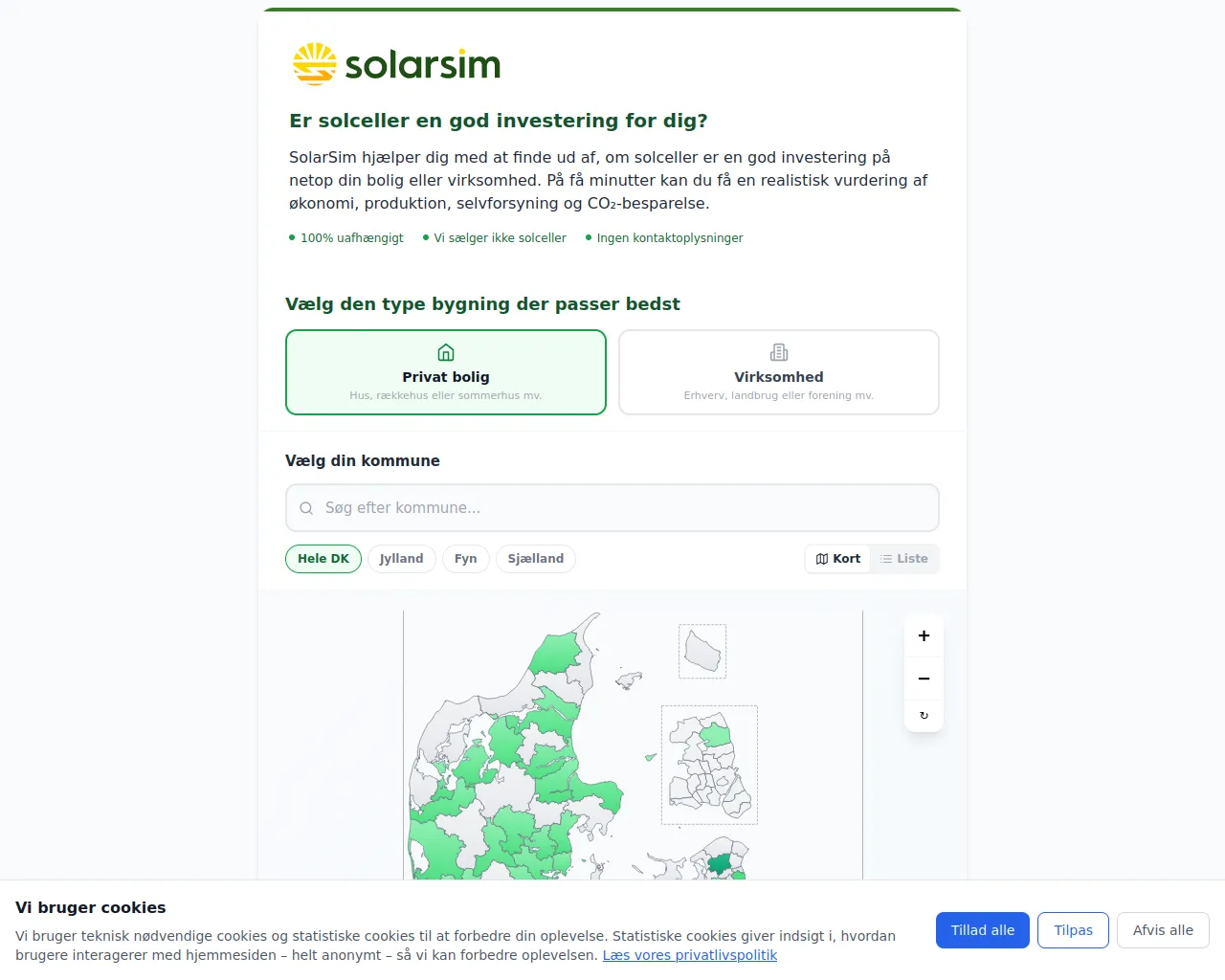 Screenshot of kommune.danishpvservice.com