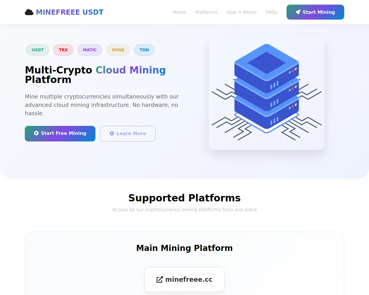 Screenshot of usdt.minefreee.cc
