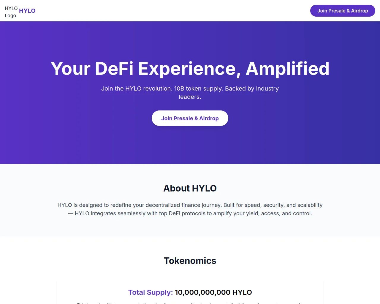 Screenshot of hylopresale.xyz