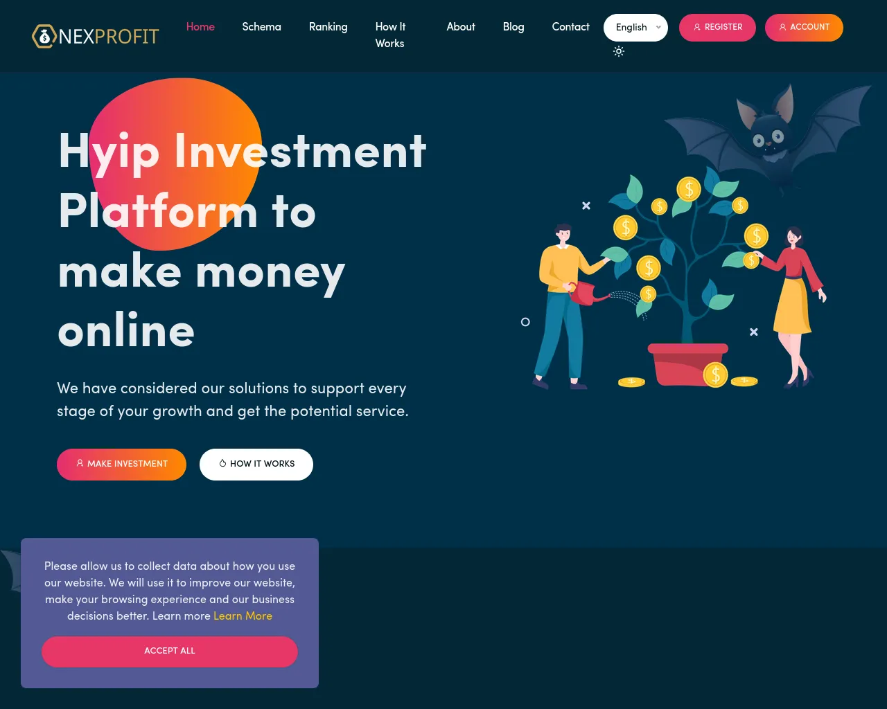 Screenshot of wealth.nexprofits.com