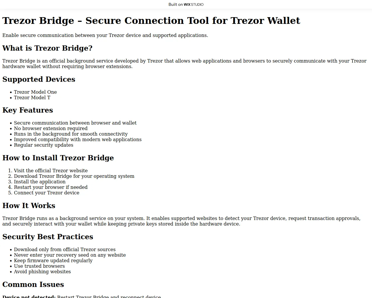 Screenshot of insert-bridge.wixstudio.com