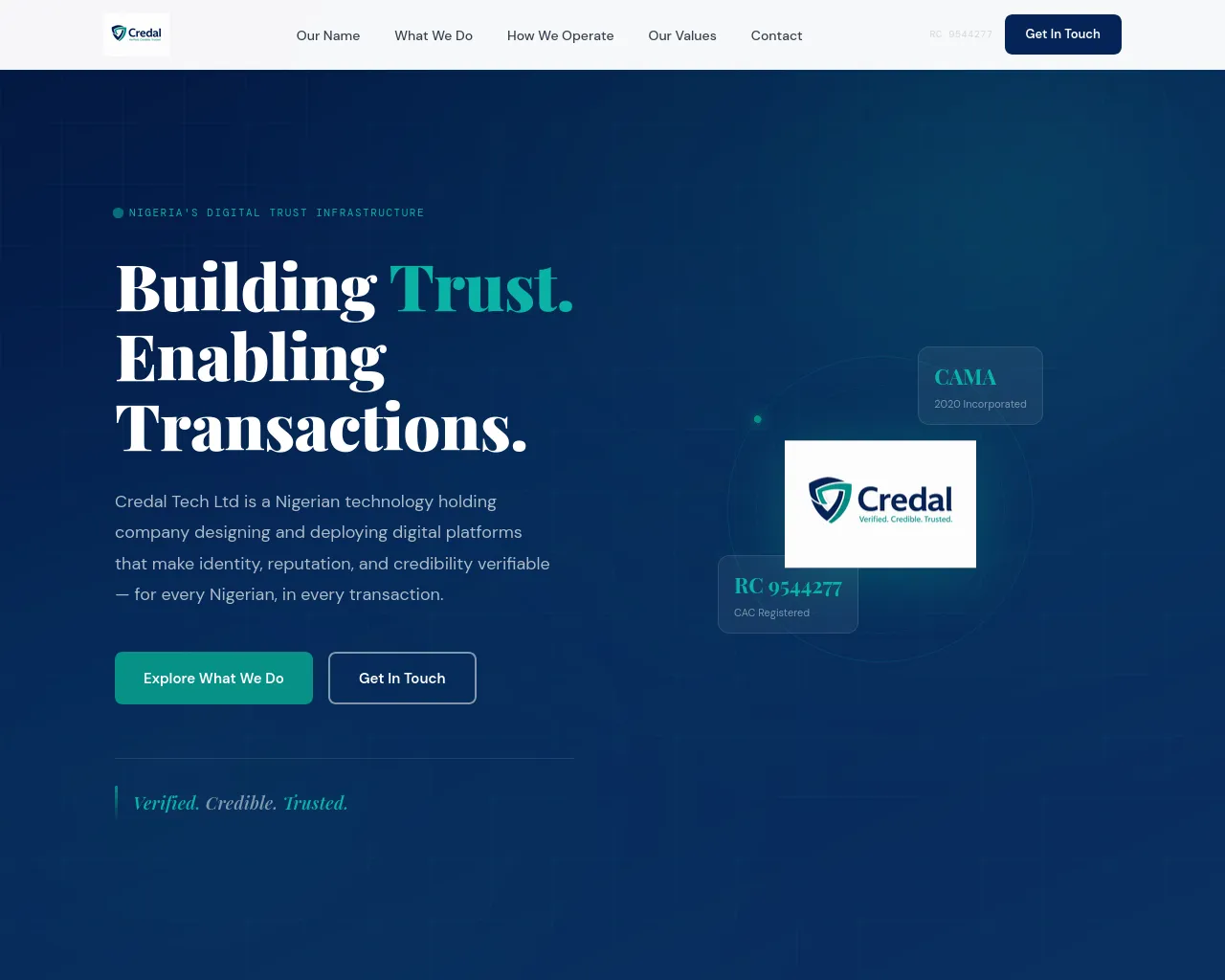 Screenshot of credal.tech
