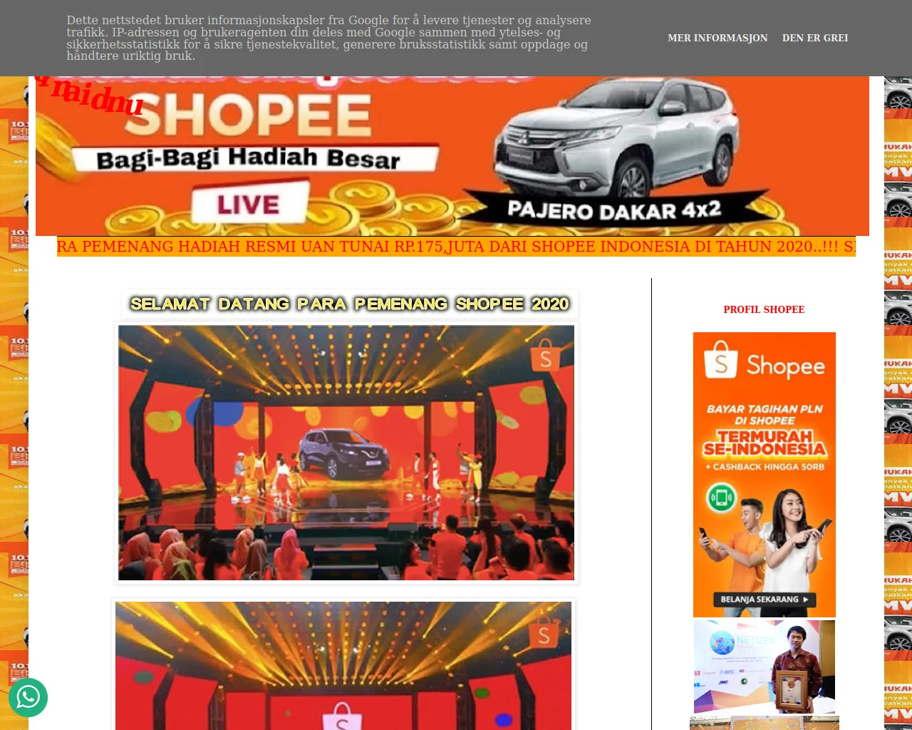 Screenshot of infoakhirtahun34.blogspot.com