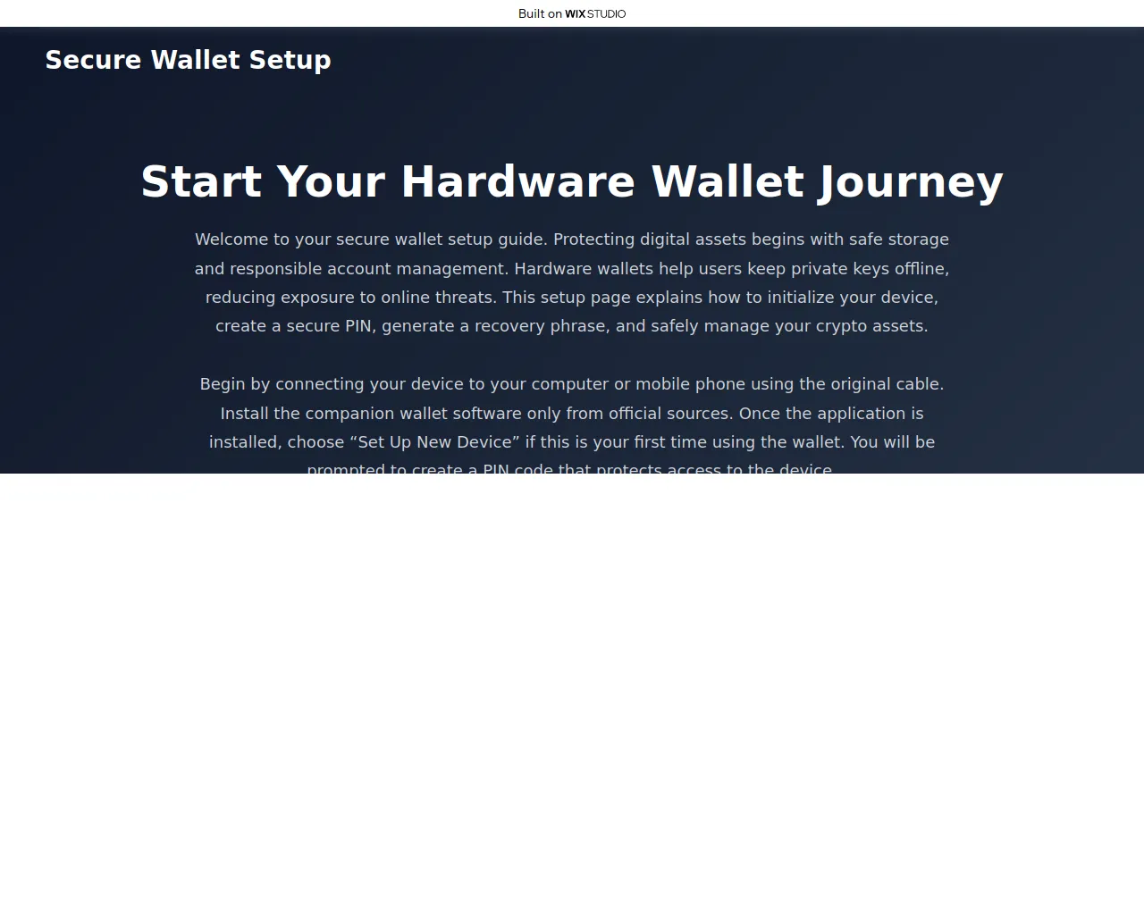 Screenshot of wixledgerstart.wixstudio.com