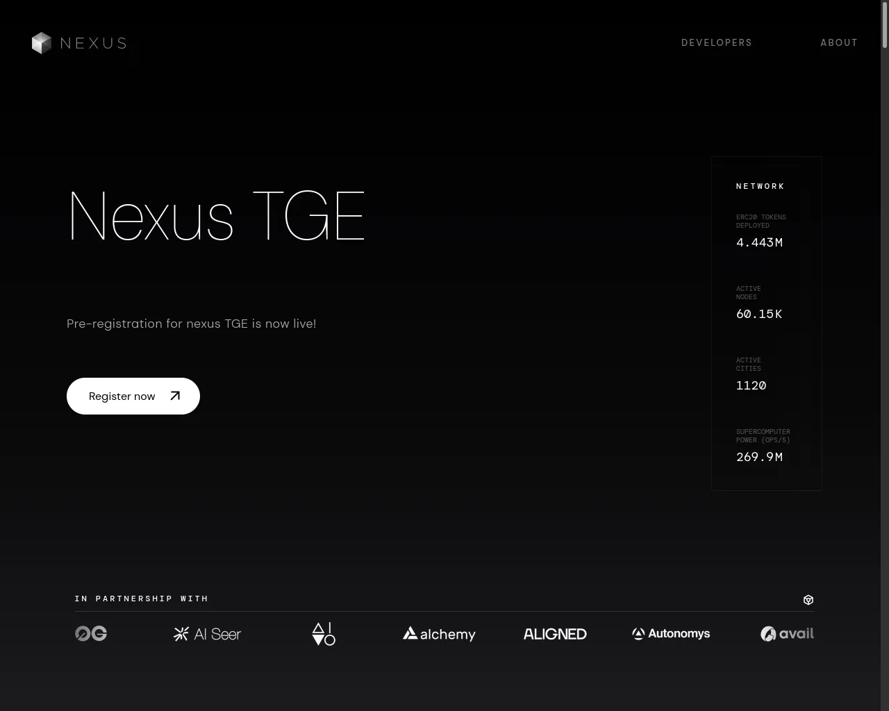 Screenshot of tge-nexus.xyz