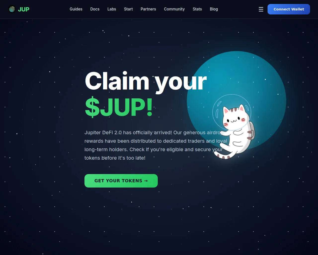 Screenshot of claim-tokens.com