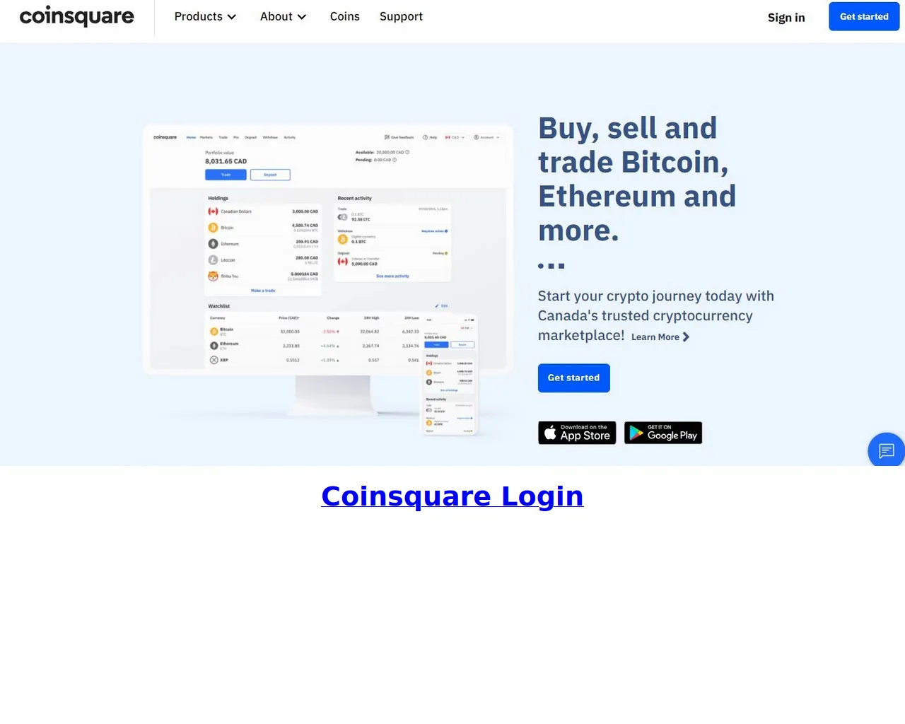 Screenshot of coiinsquareloggin.webflow.io