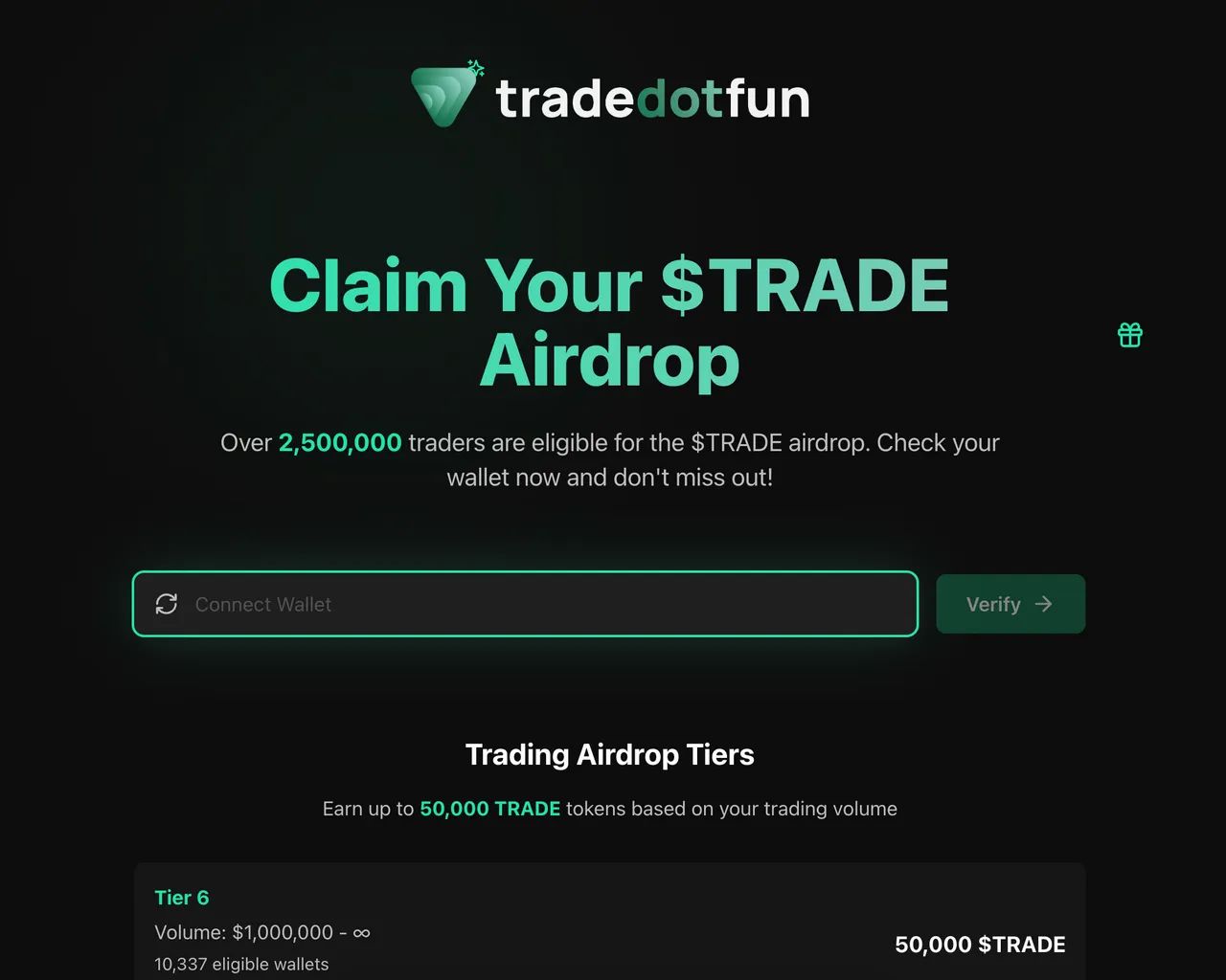Screenshot of claim2-trade.fun