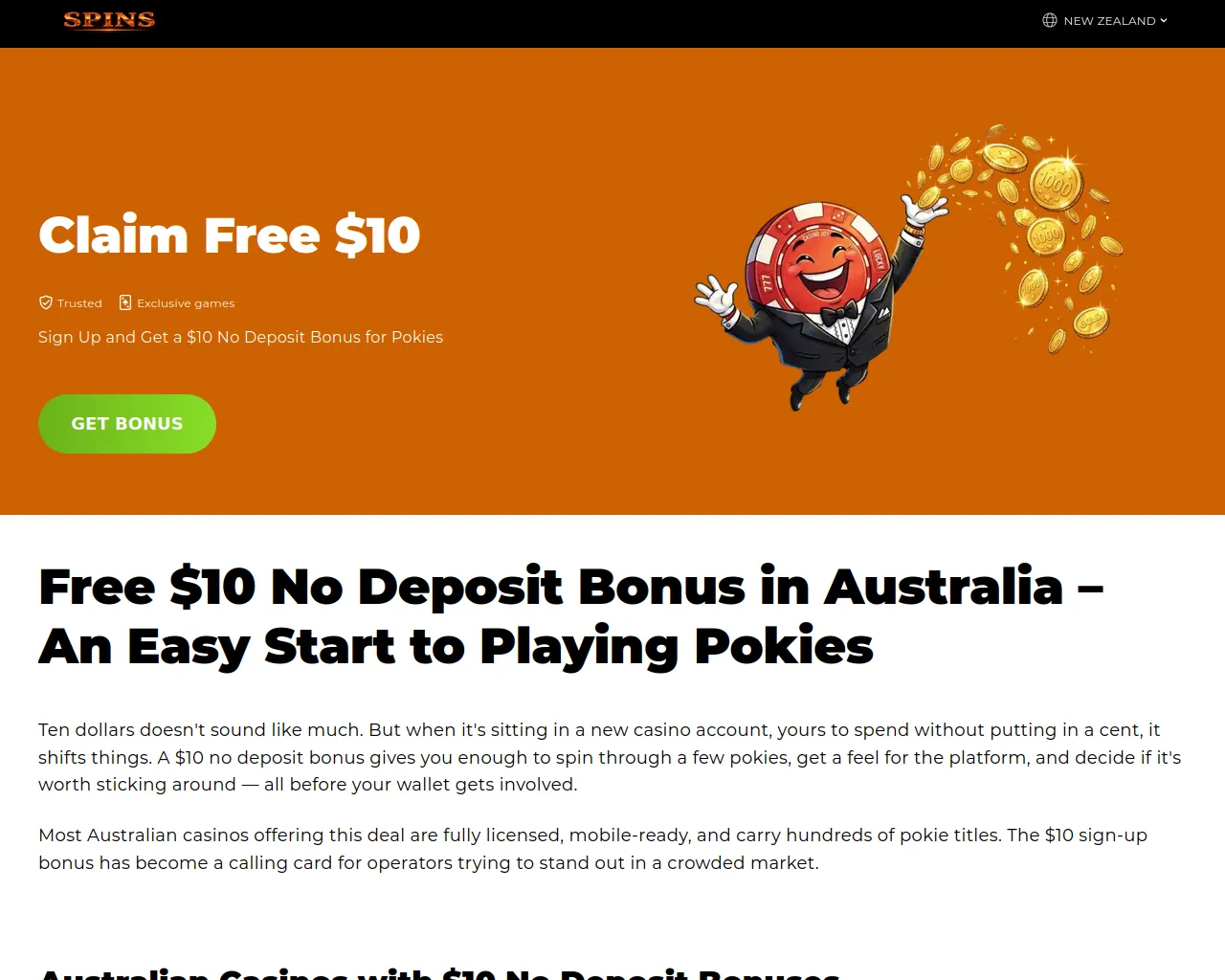 Screenshot of freespins-10-nodeposit.com
