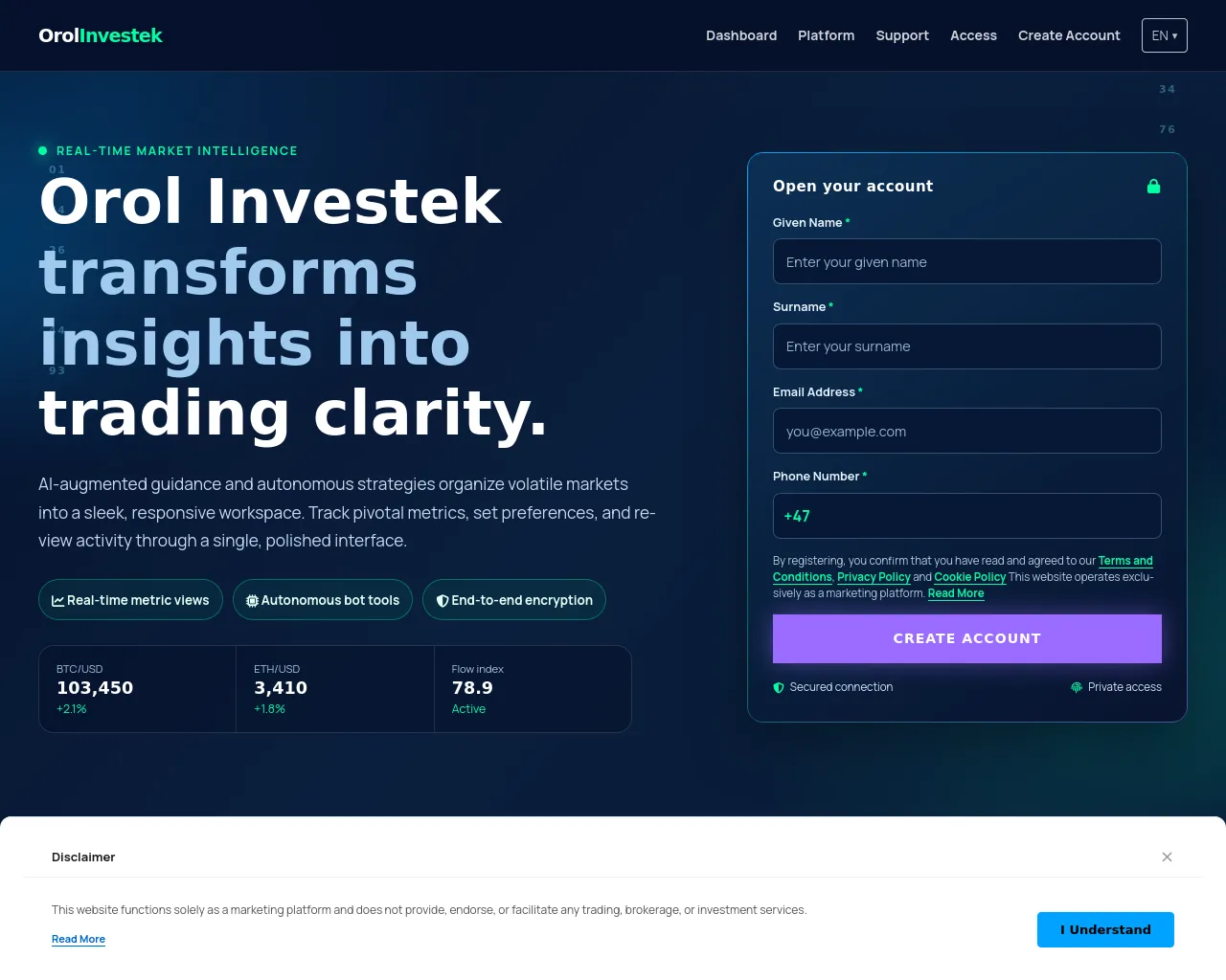 Screenshot of orolinvestek.digital