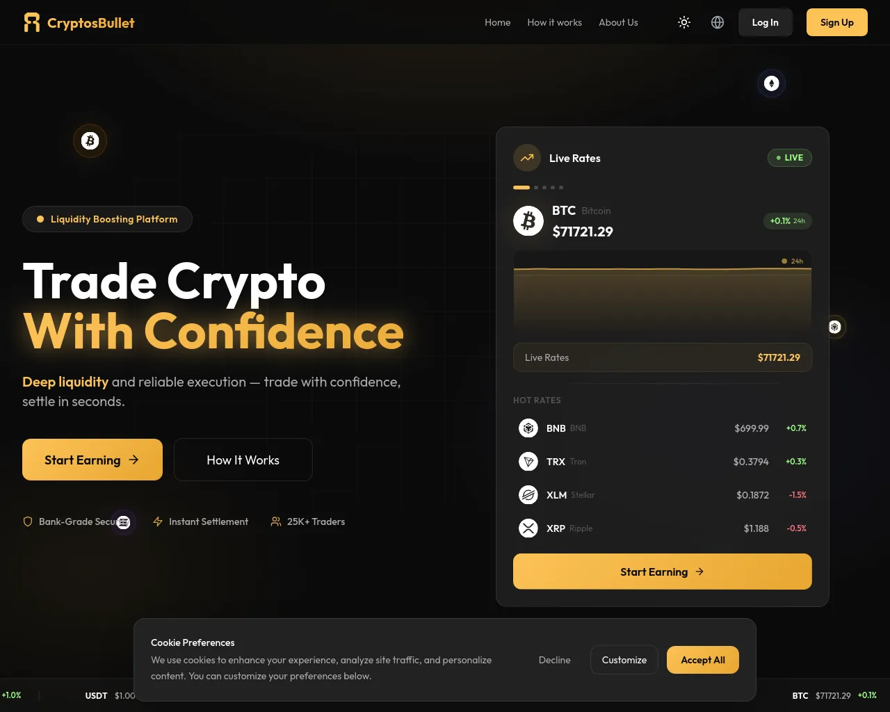 Screenshot of cryptosbullet.com