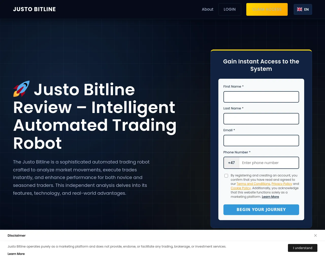 Screenshot of justo-bitline-system.com