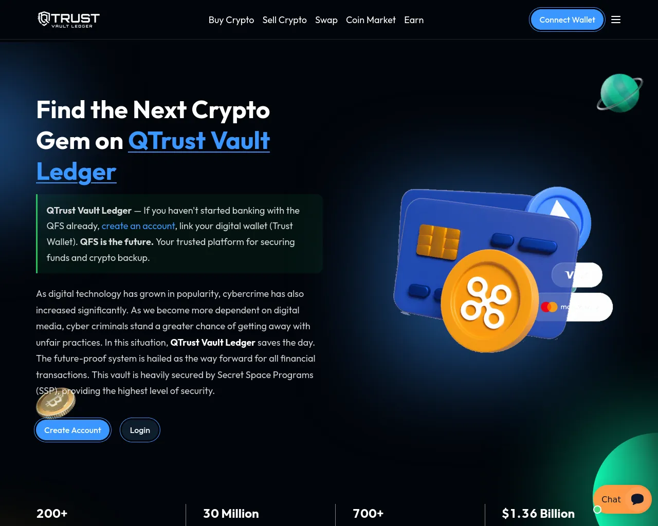 Screenshot of qtrustvaultledger.com