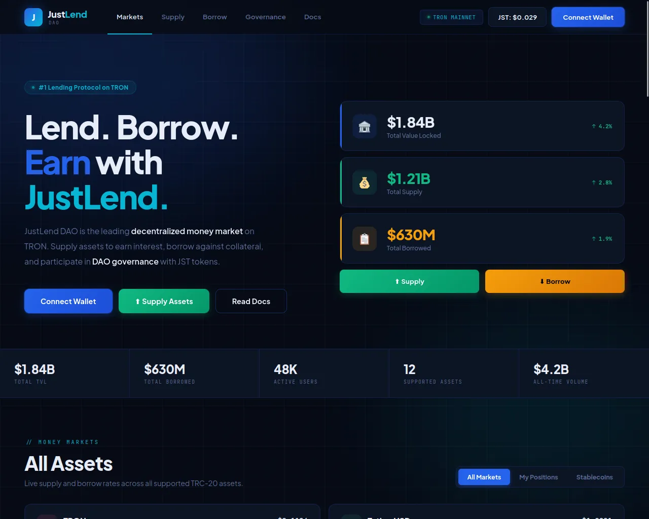 Screenshot of trx-justlend.shop
