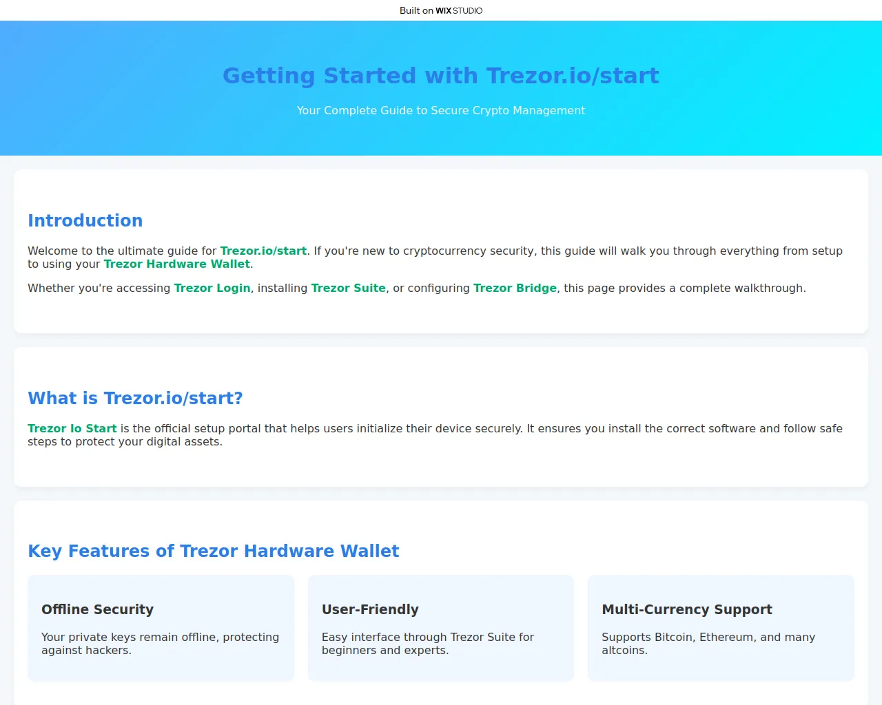 Screenshot of learn-tresor.wixstudio.com