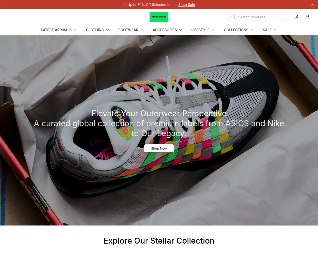 Screenshot of abovethecloudslabel.shop