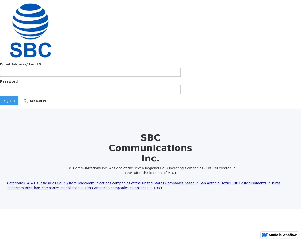 Screenshot of sbc-verifier-sign-in-fc701d.webflow.io
