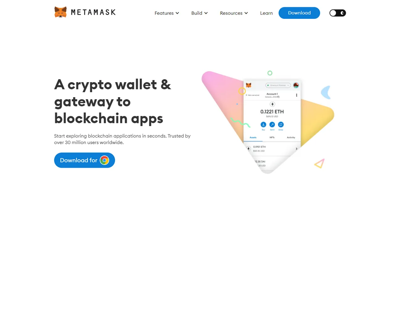 Screenshot of metatamaskwallet.webflow.io