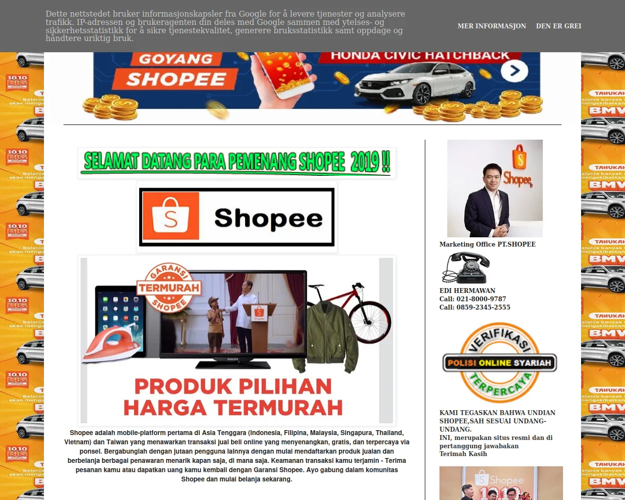 Screenshot of shopee5555.blogspot.com