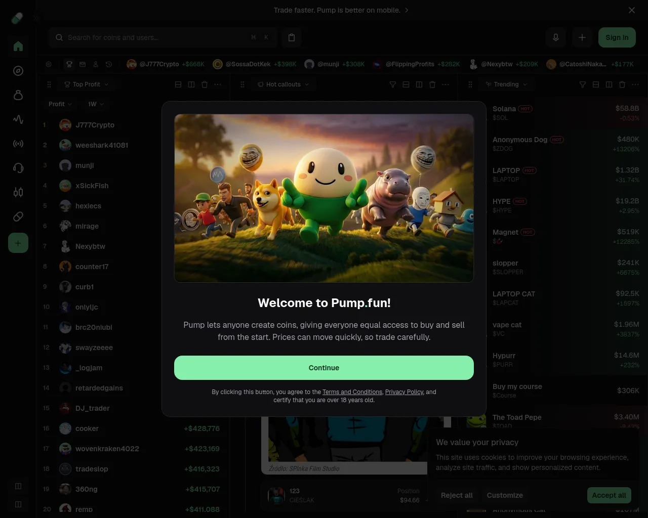 Screenshot of zxpump.xyz