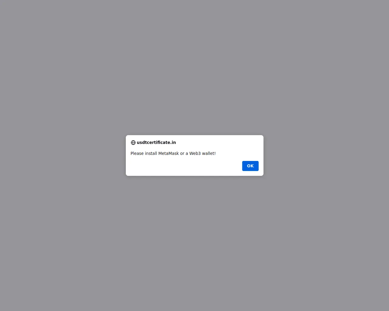 Screenshot of usdtcertificate.in