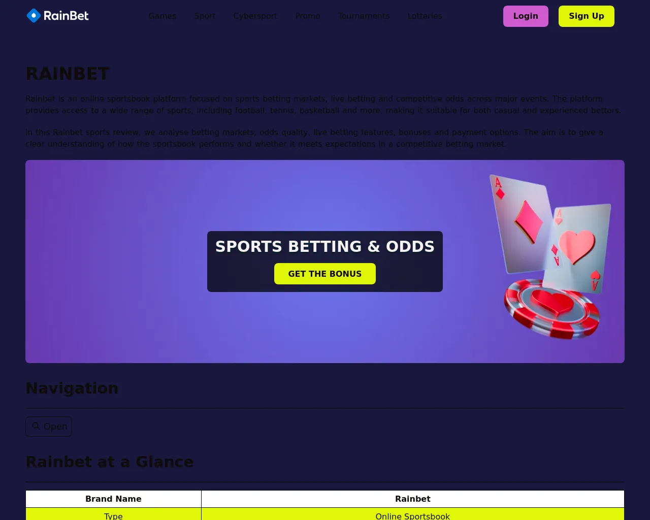 Screenshot of rainbet-sports.live