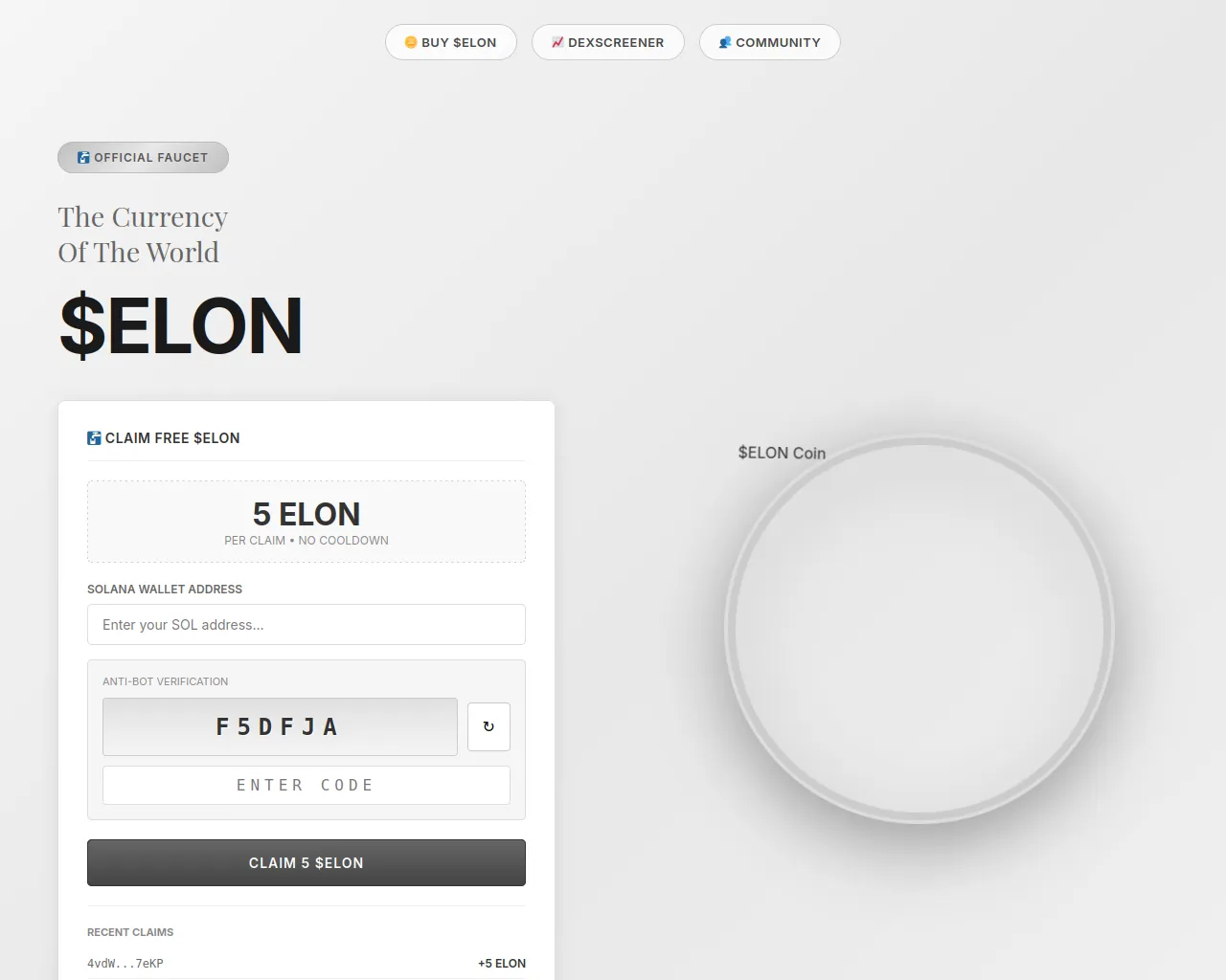 Screenshot of elonfaucet.fun