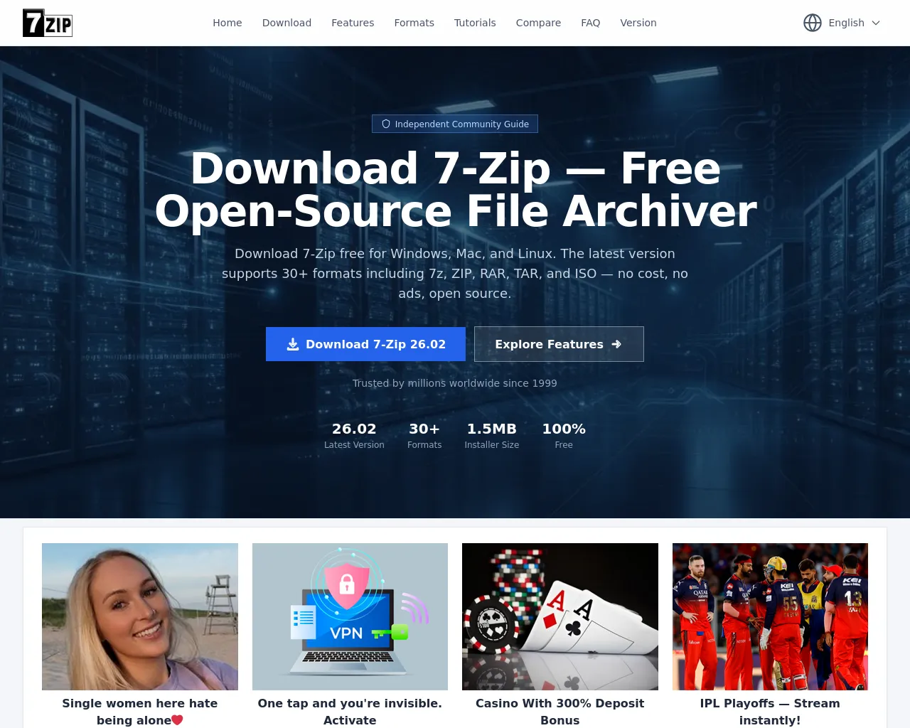 Screenshot of 7zip.world