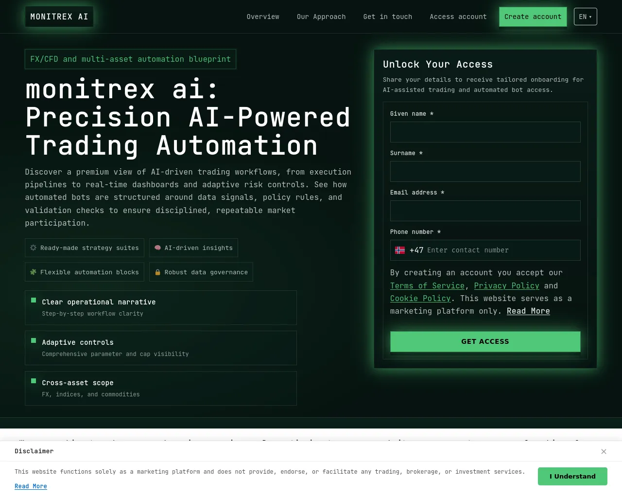 Screenshot of monitrexai.shop