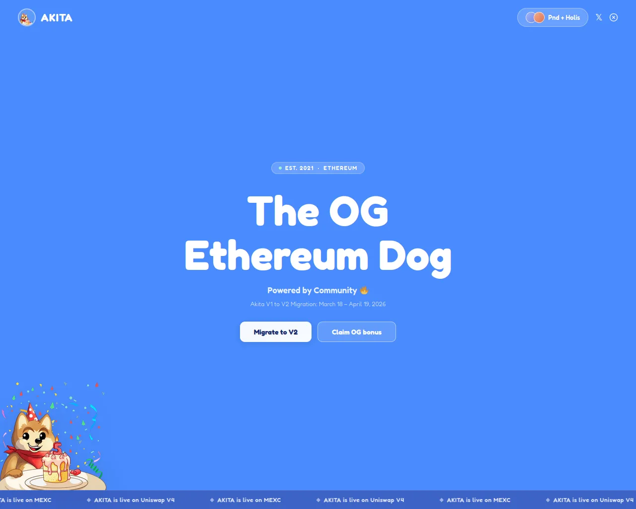 Screenshot of akitaredeem.live