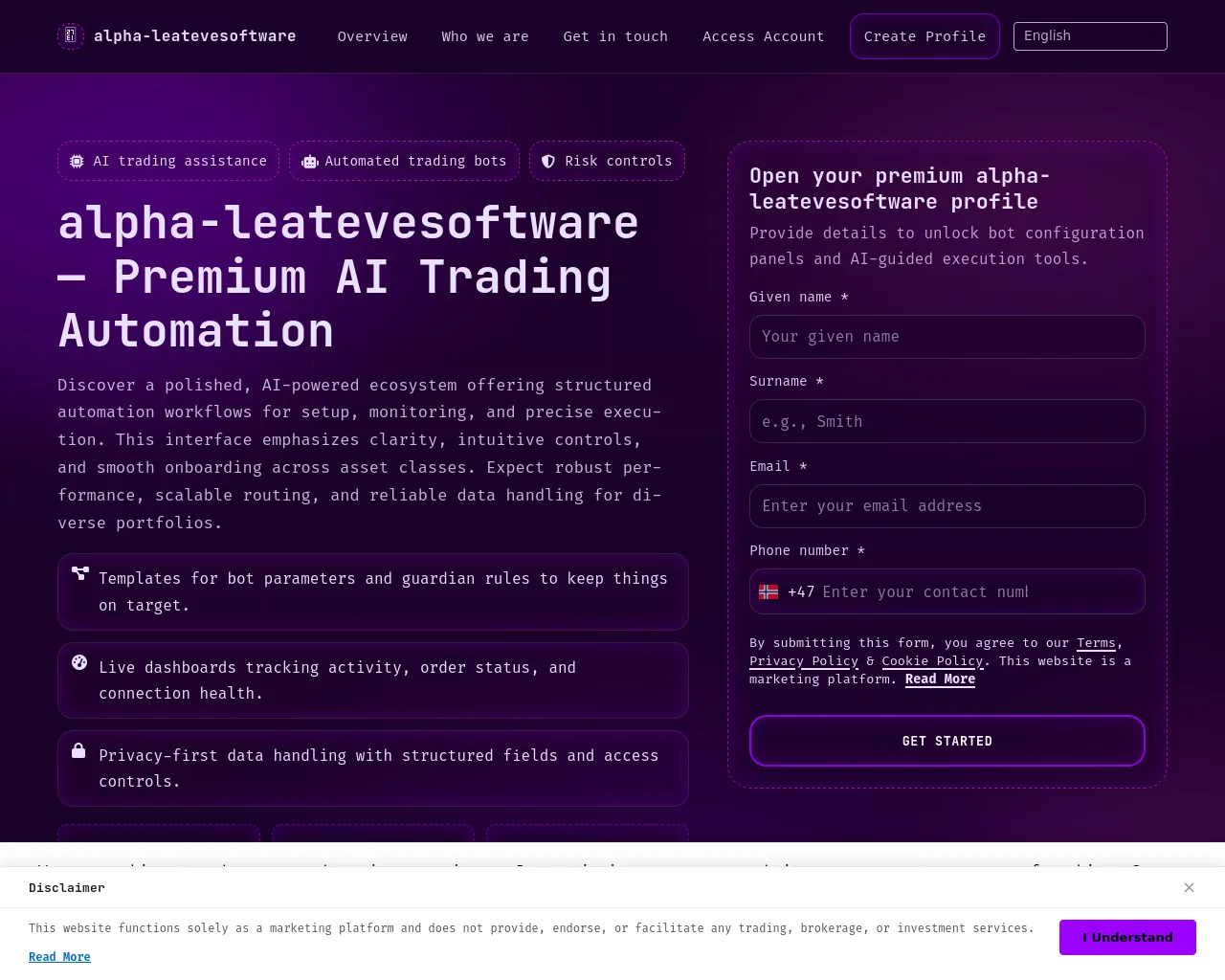 Screenshot of alpha-leatevesoftware.com