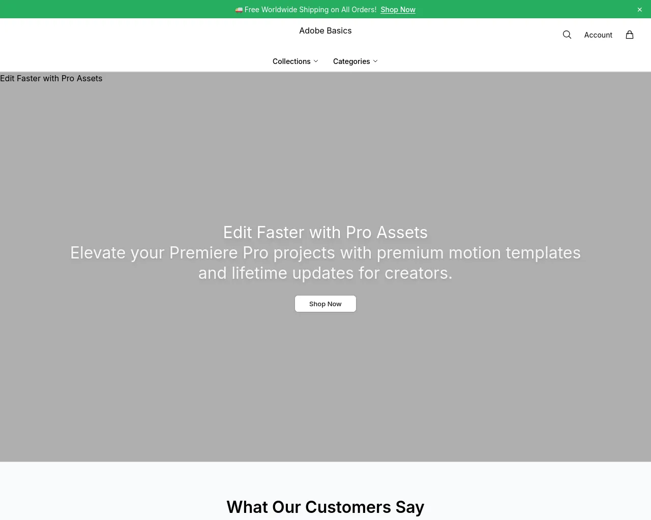 Screenshot of adobebasicsselect.shop
