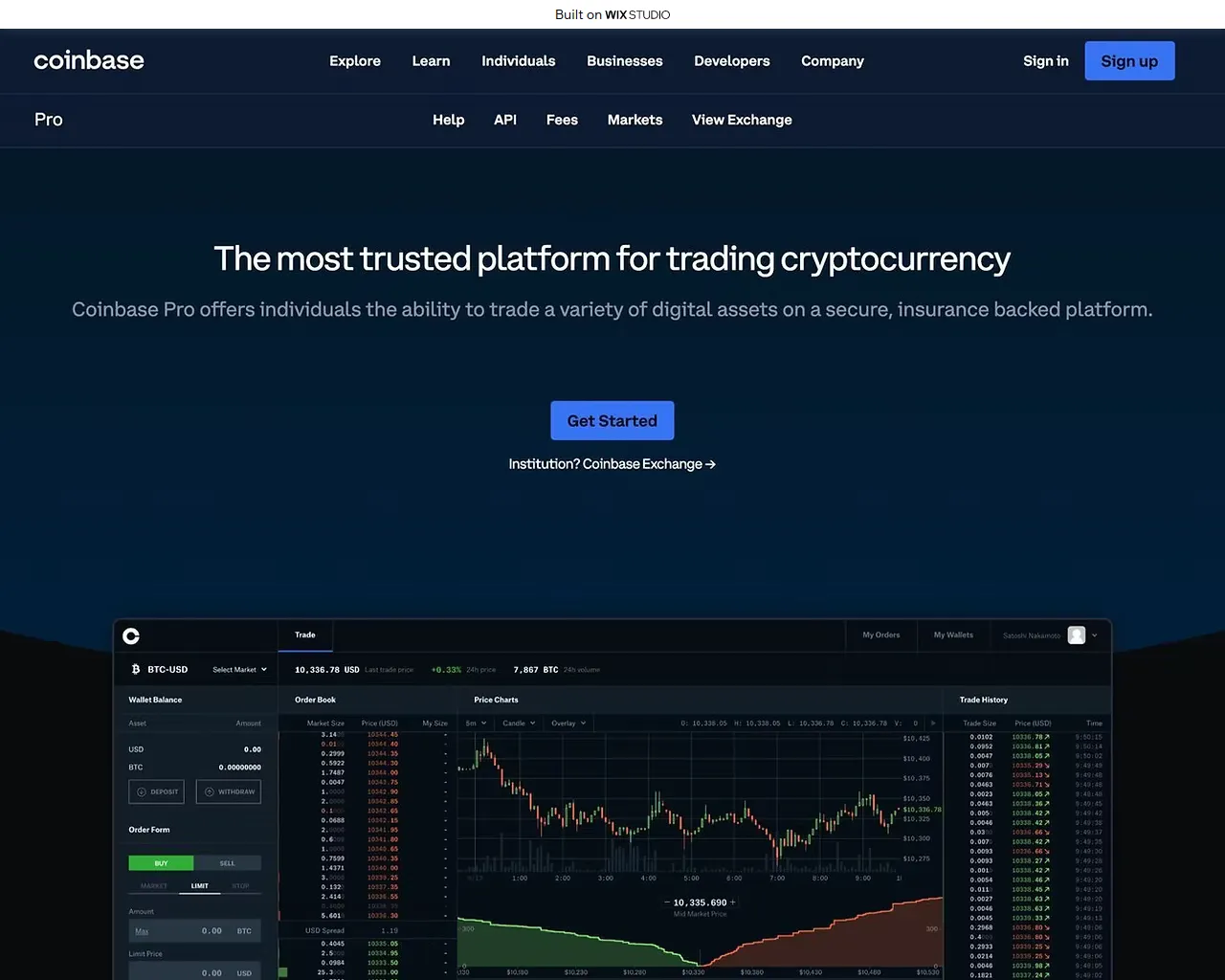 Screenshot of ssocoinbasepro.wixstudio.com