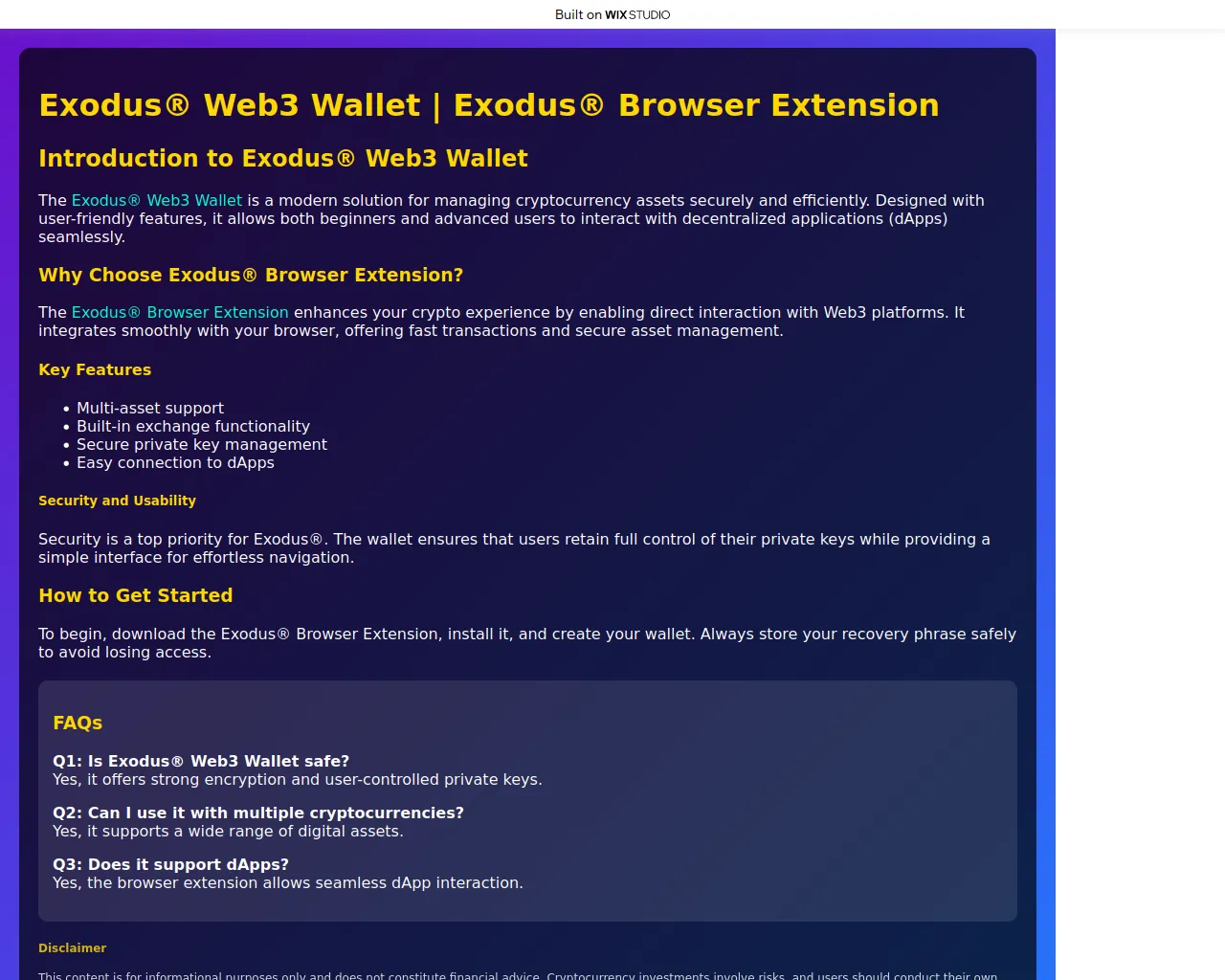 Screenshot of ex-oduess.wixstudio.com