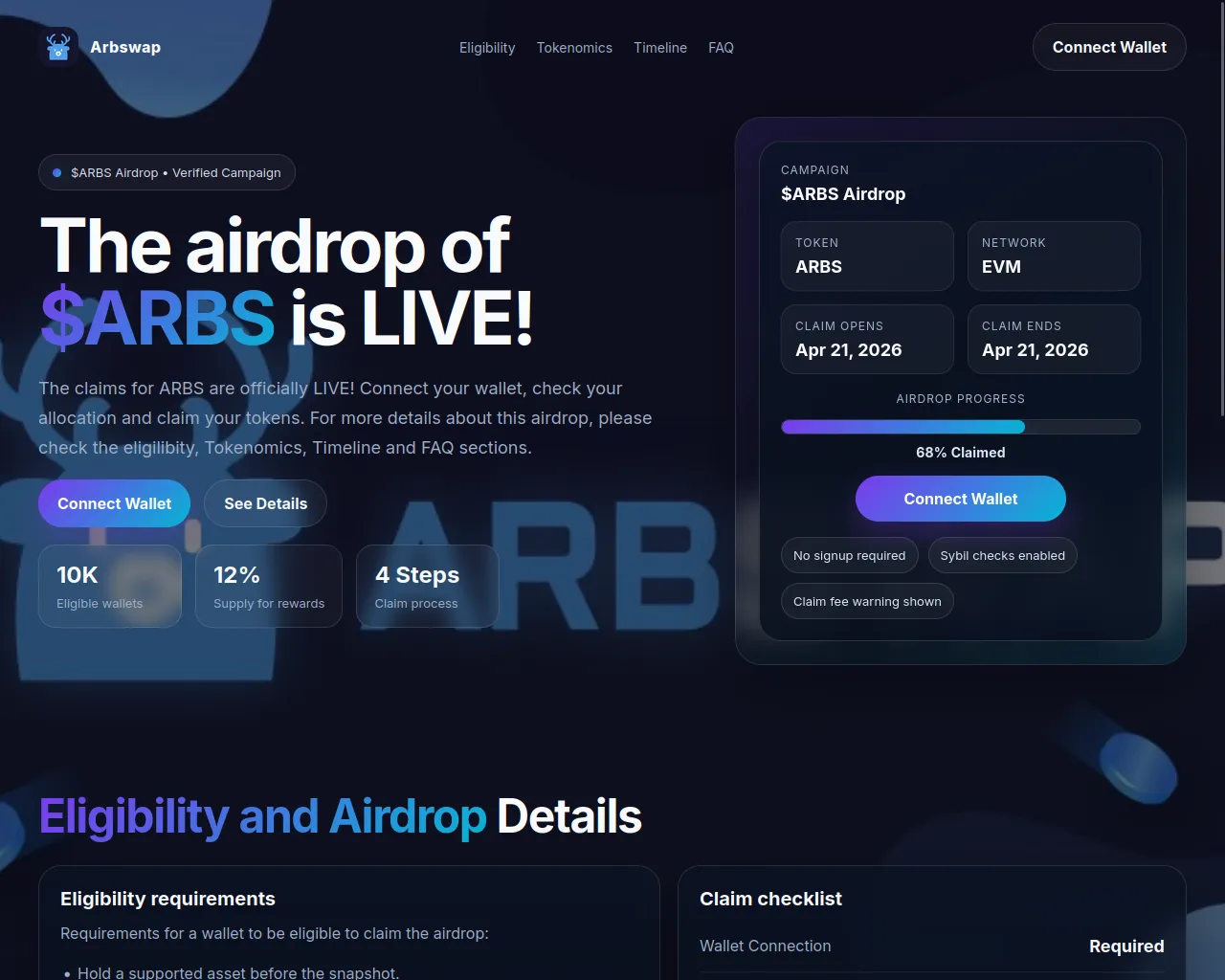 Screenshot of arbswaps.info