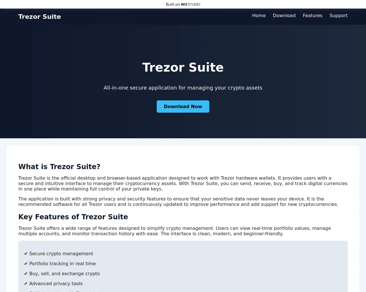 Screenshot of suiteapp-trezir.wixstudio.com
