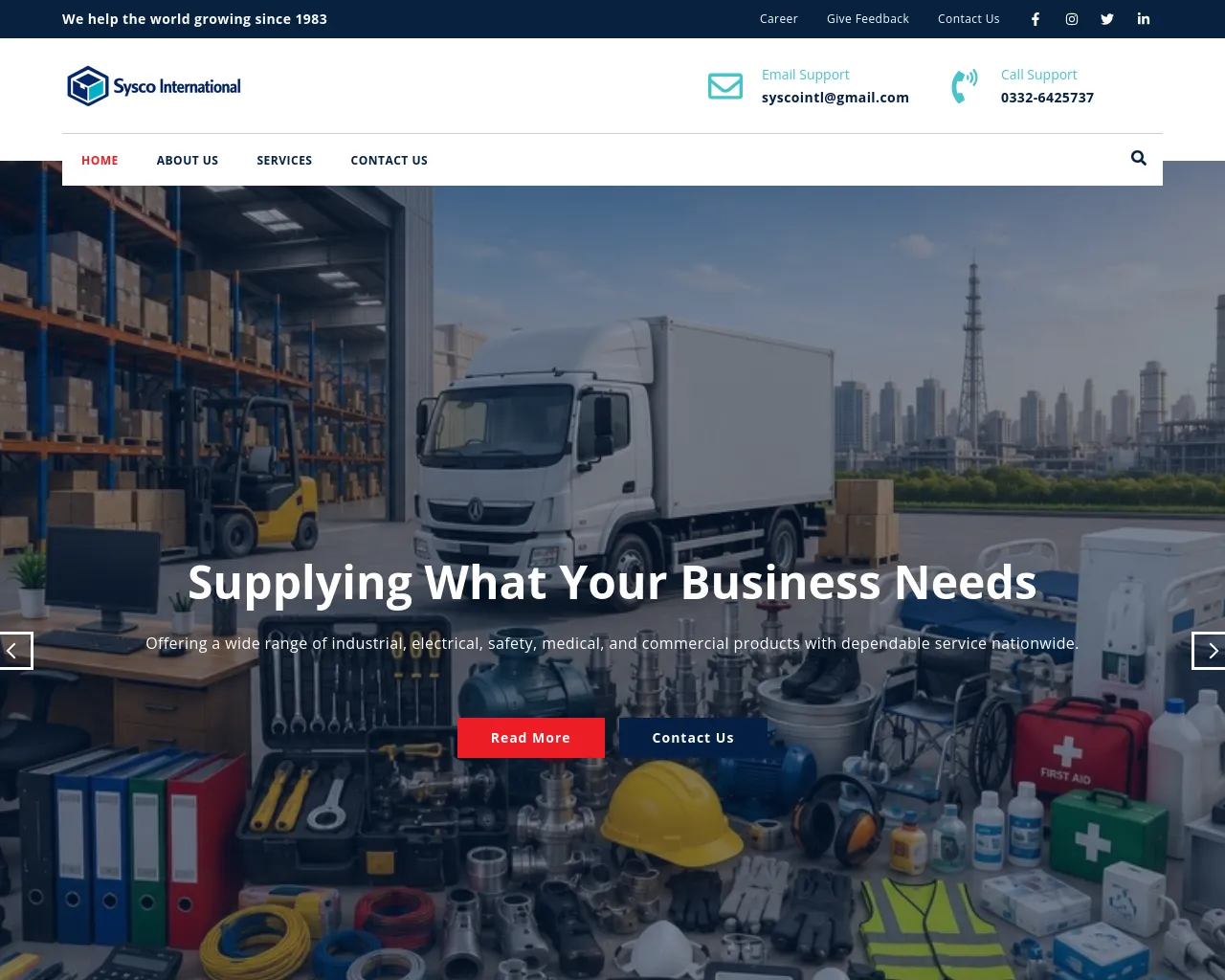 Screenshot of syscointl.com