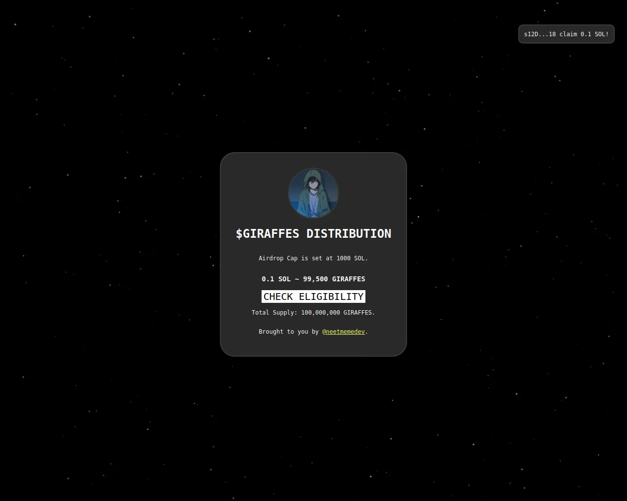Screenshot of giraffes-rewarded.xyz