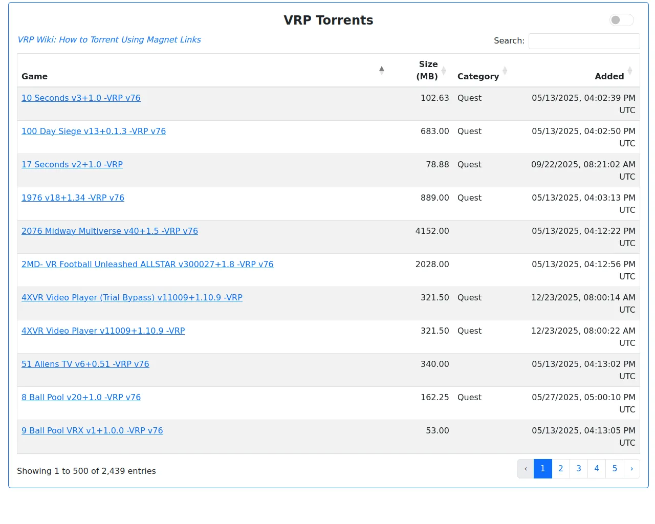 Report - torrents.vrpirates.wiki/
