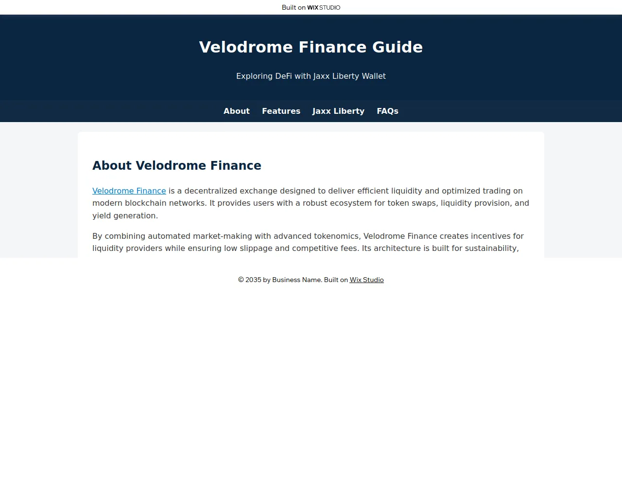 Screenshot of veladron-en.wixstudio.com