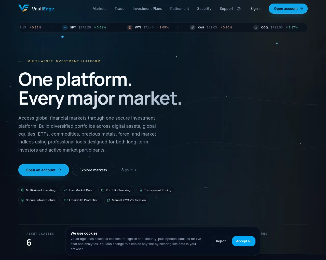 Screenshot of vaultedgefinance.com